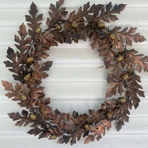 Terrain by Anthropologie Verdigris Oak Leaf Acorn Wreath